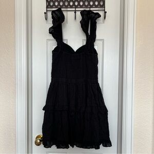 Mable Swiss Dot Smocked Tiered Ruffle Dress Large